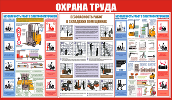 С130 Охрана труда при работе на складе (1200х700мм, пластик 2мм) - Стенды - Охрана труда на складе - Магазин охраны труда ИЗО Стиль